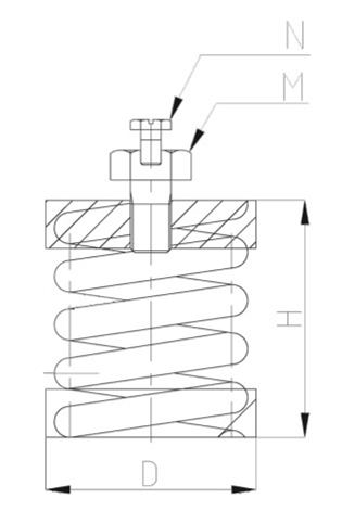 ZTH型<a href='http://huchuangwang.com' target='_blank'><u>彈簧減震器</u></a>結(jié)構(gòu)圖